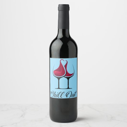 Entspannter Wein Liebe Weinetikett (Vorderseite)