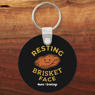 Entspanntes Brisket-Gesicht Lustiges BBQ Smoking P Schlüsselanhänger