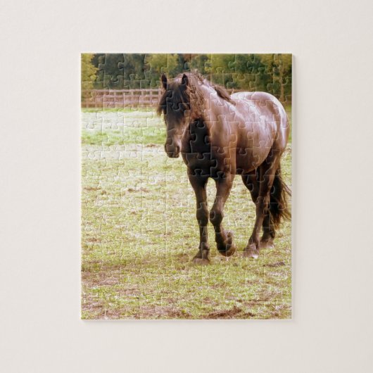 Entspanntes Brown Horse Walking Puzzle (Vertikal)