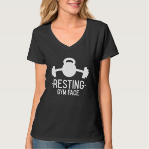 Entspanntes Fitnessgesicht  Training Gewichte stem T-Shirt