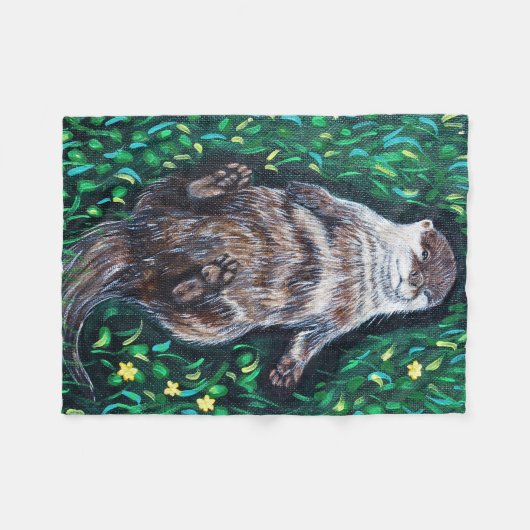 Entspanntes Flussgemälde Fleecedecke (Vorderseite (Horizontal))