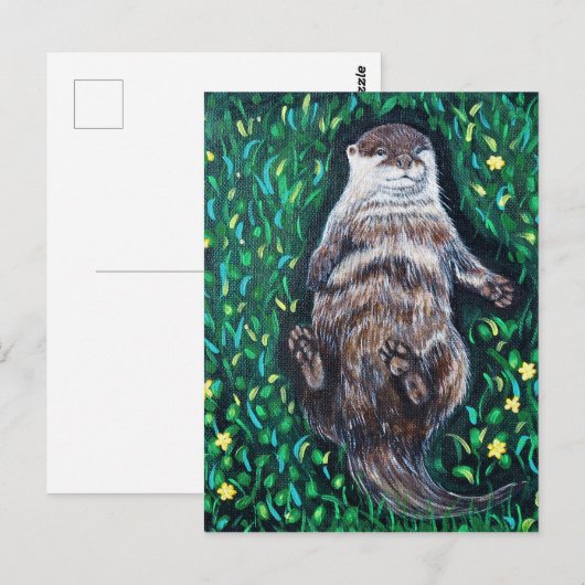 Entspanntes Flussgemälde Postkarte (Vorne/Hinten)