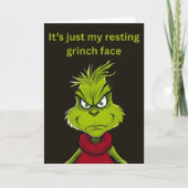 Entspanntes Grinch Gesicht Karte (Vorderseite)