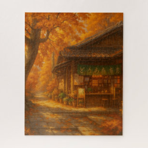 Entspanntes Herbstcafe-Puzzle Puzzle