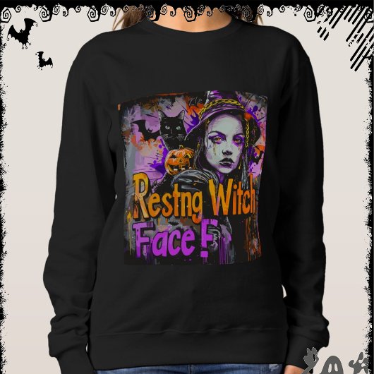 Entspanntes Hexengesicht | ExDesigner | Halloween Sweatshirt