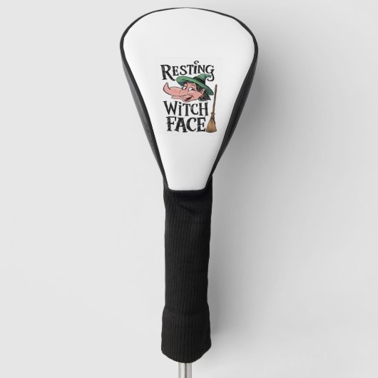 Entspanntes Hexengesicht Golf Headcover (Vorderseite)