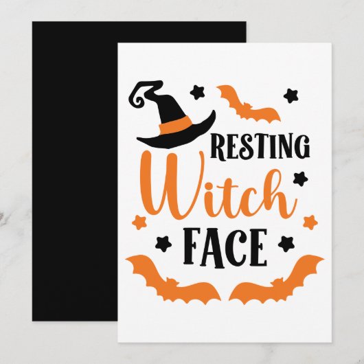 Entspanntes Hexengesicht Halloween Feiertagskarte (Vorne/Hinten)