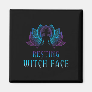 Entspanntes Hexengesicht Lotus Lustiger Halloween- Magnet