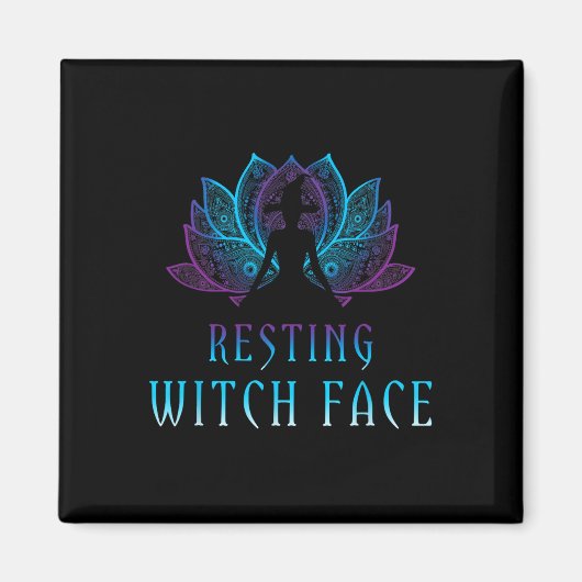 Entspanntes Hexengesicht Lotus Lustiger Halloween- Magnet (Vorne)