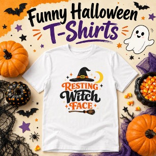 Entspanntes Hexengesicht Lustiges Halloween T-Shirt