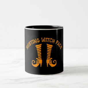 Entspanntes Hexengesicht Schwarz 11 oz Zwei-Ton-Ta Zweifarbige Tasse