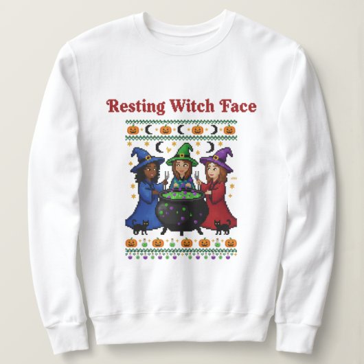 Entspanntes Hexengesicht Sweatshirt (Design vorne)