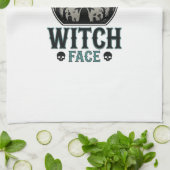 Entspanntes Hexengesicht Vintage Halloween-Design_ Geschirrtuch (Gefaltet)