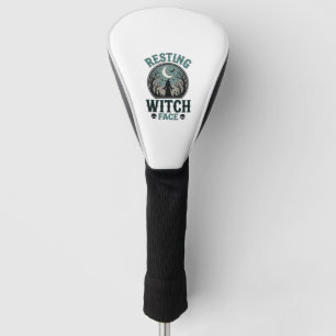 Entspanntes Hexengesicht Vintage-Halloween-Design_ Golf Headcover