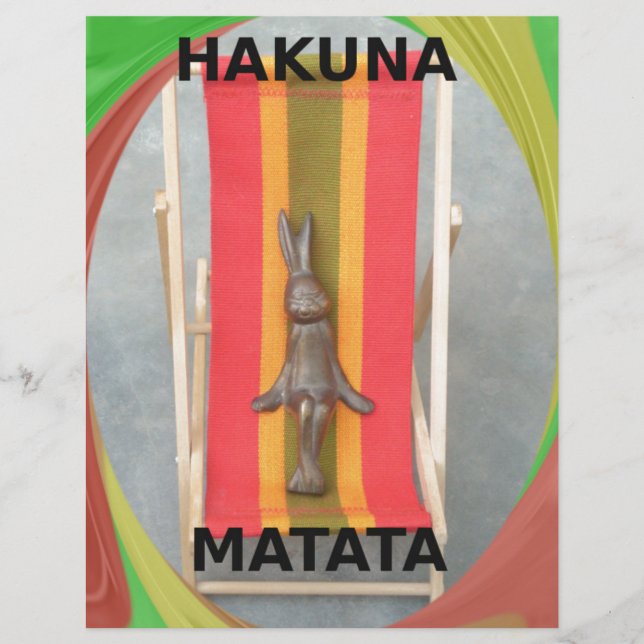 Entspanntes Kaninchen Hakuna Matata Vector Artwork (Vorderseite)
