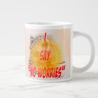 Entspanntes Katze ‘Keine Sorgen’ Design Jumbo-Tasse