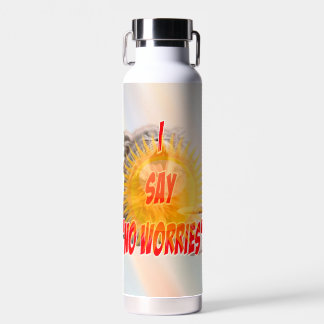 Entspanntes Katze-‘Keine Sorgen’-Design Trinkflasche