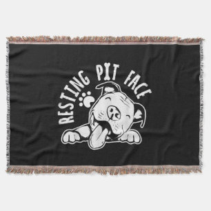 Entspanntes Pit-Gesicht Lustige Hund Pitbull Meme Decke
