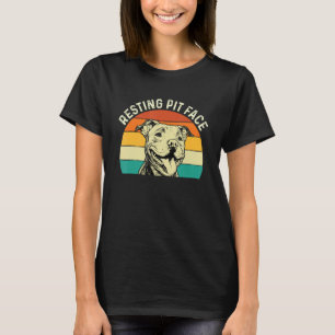 Entspanntes Pitbull-Gesicht - Retro Vintage Pitbul T-Shirt