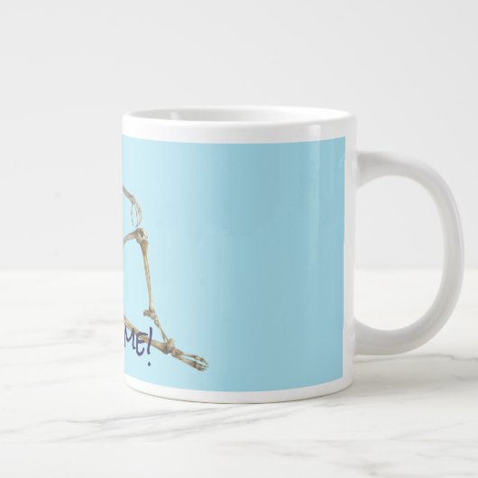 Entspanntes Skelett sagt "Break time" Jumbo-Tasse (Rechts)