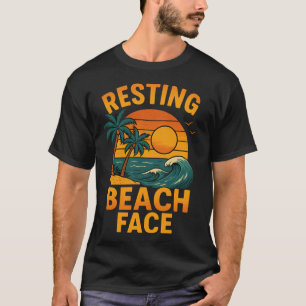 Entspanntes Strandgesicht Lustiger Sommer   T-Shirt