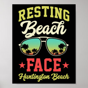 Entspanntes Strandgesicht Lustiges passendes Hunti Poster