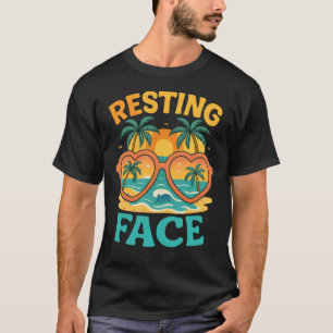 Entspanntes Strandgesicht Lustiges Sommer-T-Shirt T-Shirt