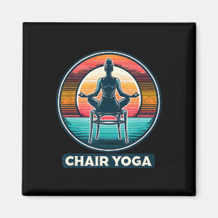 Entspanntes Sunrise-Stuhl-Yoga-Enthusiast-Design Magnet