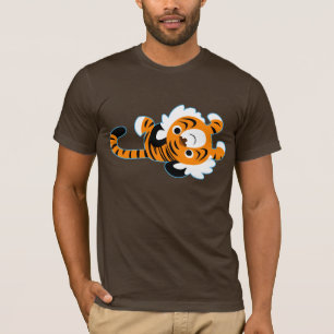 Entspanntes süßes Cartoon-Tiger-T-Shirt T-Shirt