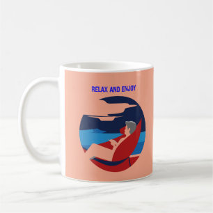 Entspanntes und leises Grafikdesign Kaffeetasse