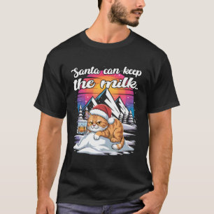 Entspanntes Weihnachtsferien-Katze mit Santa-Hut R T-Shirt