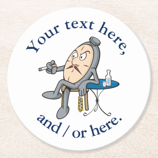 Entspannuhr Runder Pappuntersetzer (Vorderseite)