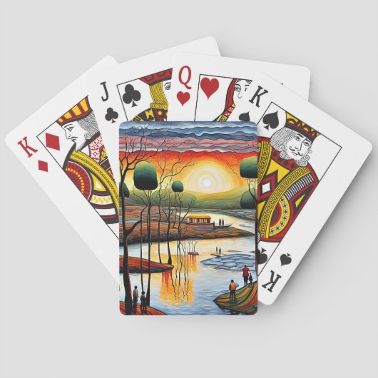 Entspannung am Fluss 5 Spielkarten (Rückseite)