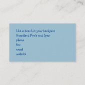 Entspannung am Strand, kundengerecht Visitenkarte (Rückseite)