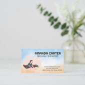 Entspannung der Frau in Massage Session Visitenkarte (Stehend Vorderseite)