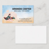 Entspannung der Frau in Massage Session Visitenkarte (Vorne/Hinten)