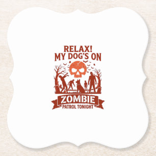 Entspannung Hund Zombie Patrol Heute Nacht Hallowe Untersetzer