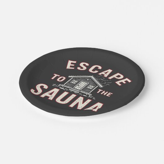 Entspannung in der Sauna Funny Wellness-Center Day Pappteller (Schrägansicht)