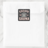 Entspannung in der Sauna Funny Wellness-Center Day Quadratischer Aufkleber (Tasche)
