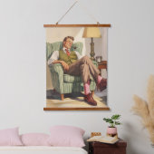 Entspannung Mitte des Jahrhunderts: Ein Gentleman' Wandteppich Mit Holzrahmen (Schlafzimmer)