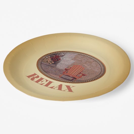 Entspannung - Papierplatte Pappteller (Schrägansicht)