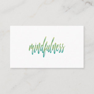 Entspannung und aufmerksamer Person personalisiert Visitenkarte