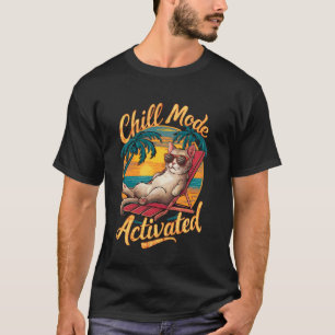Entspannungsmodus aktiviert Katze mit Brille am St T-Shirt