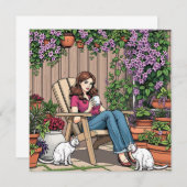 Entspannungstag | Frauen mit Kaffee, Katzen und Pf (Vorne/Hinten)