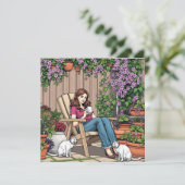 Entspannungstag | Frauen mit Kaffee, Katzen und Pf (Stehend Vorderseite)