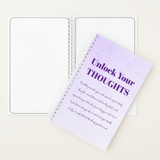 Entsperren Sie Ihre Gedanken Motivierend lila Note Notizblock (Innen)