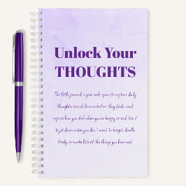 Entsperren Sie Ihre Gedanken Motivierend lila Note Notizblock