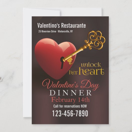 Entsperren Sie Ihre Herz Valentine's Verkauf Werbe Einladung (Vorderseite)