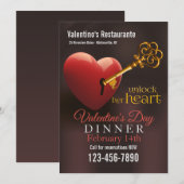 Entsperren Sie Ihre Herz Valentine's Verkauf Werbe Einladung (Vorne/Hinten)