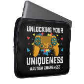 Entsperren Sie Ihren einzigartigen Autismus Gaming Laptopschutzhülle (Vorne Rechts)